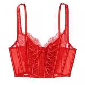 VICTORIA SECRET DREAM ANGEL Unlined Lace-Up Corset Top